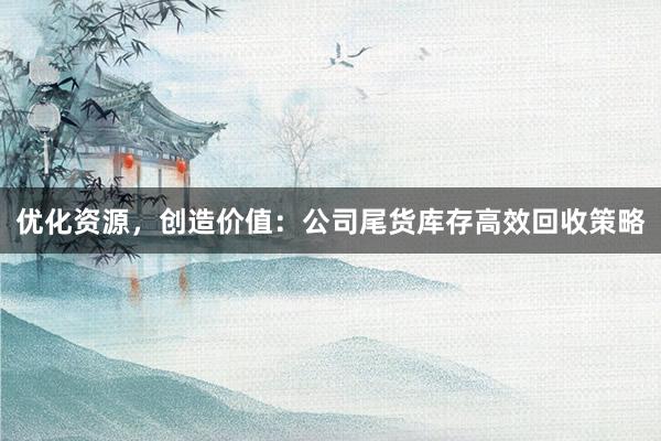 优化资源，创造价值：公司尾货库存高效回收策略